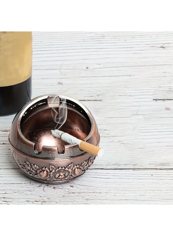 منفضة سجائر نحاسية حمراء على شكل طاووس مع غطاء، حاملة سجائر محمولة للاستخدام الداخلي والخارجي - Image 5